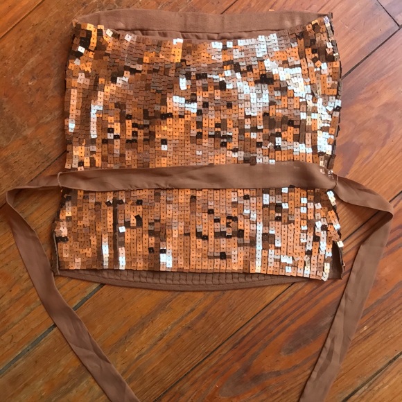 🥂P Phosphorus Silk & Sequins Tube Top, M - Picture 7 of 7
